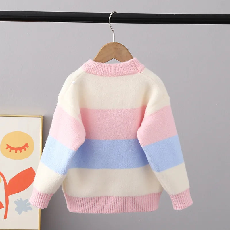 Kids Rhombus Color Block Sweater