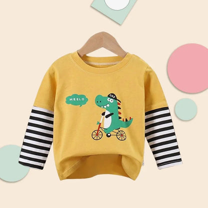 Baby Girls Cartoon Striped T-Shirt