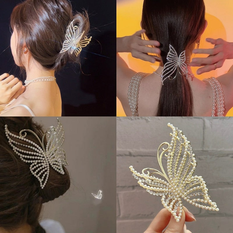 Korea Pearl Rhinestone Hair Clip