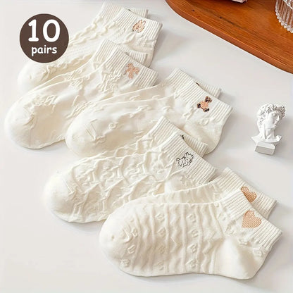 Women's Breathable Teddy Bear Ankle Socks