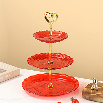 Présentoir de buffet ondulé en plastique pour assiettes de fruits et desserts