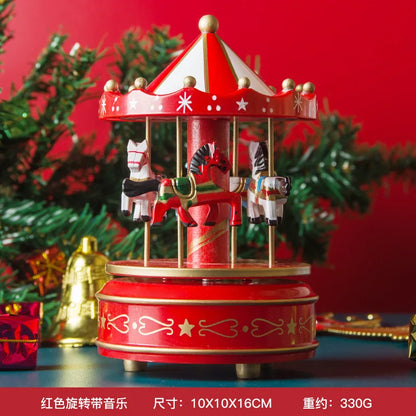 Carousel Music Box Christmas Ornaments for Kids' Decor
