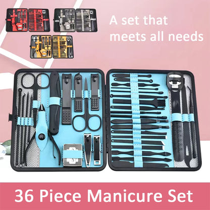 4/36-teiliges Maniküre-Werkzeugset mit Nagelknipsern – tragbares Pflegeset