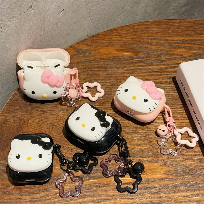 Étui pour AirPods en TPU Hello Kitty Candy - Porte-clés 