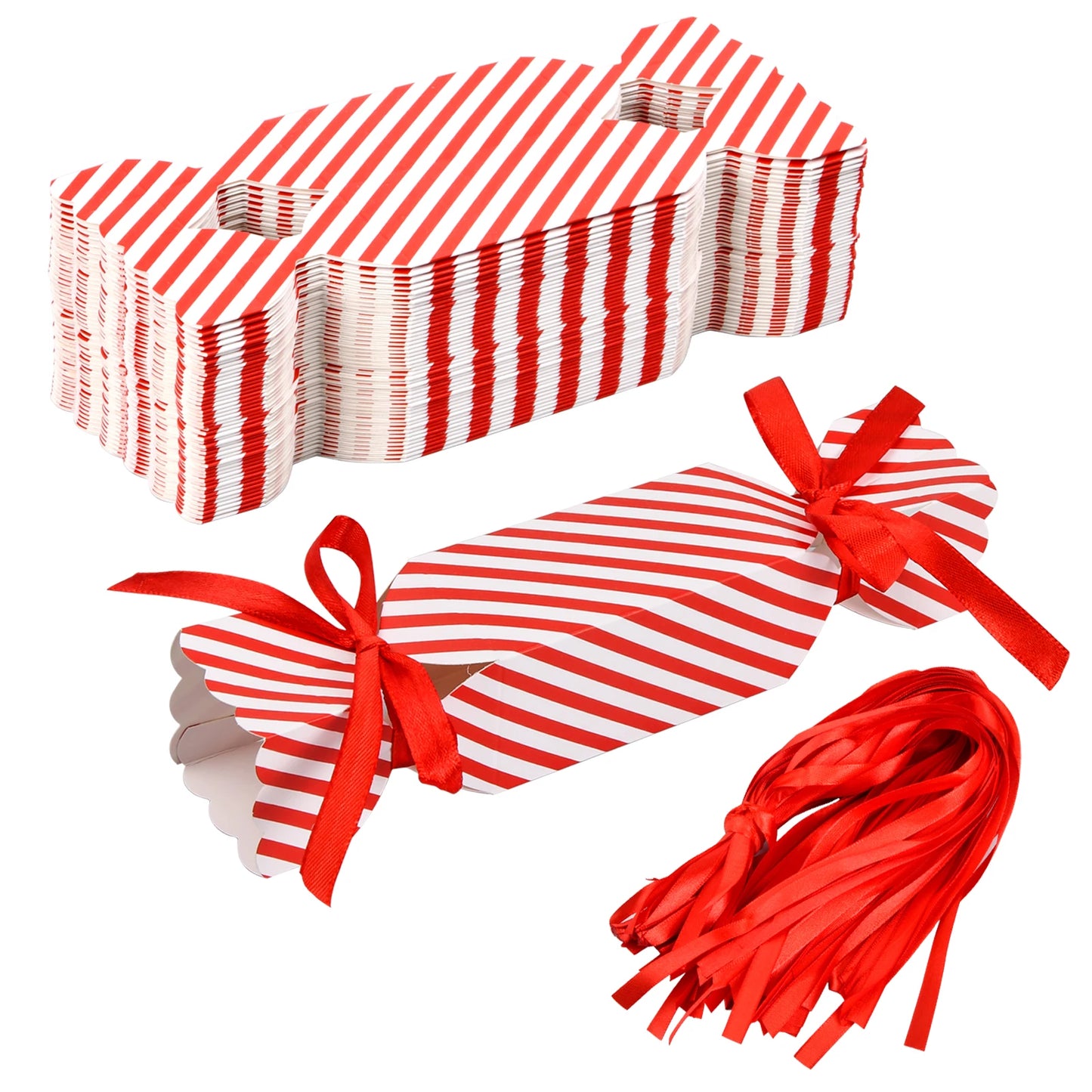 10pcs DIY Christmas Candy Boxes - Ribbons