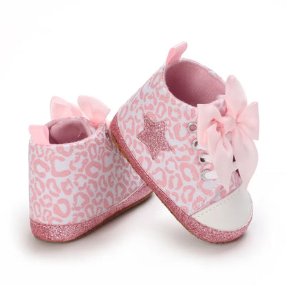 Chaussures bébé à semelle souple princesse rose