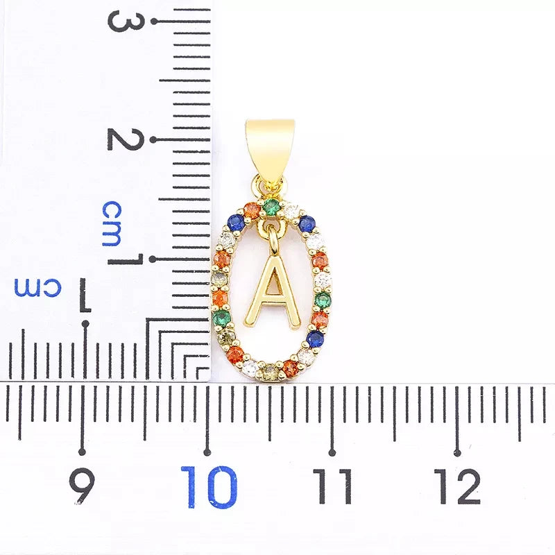 Collier pendentif alphabet A-Z en zircon à longue chaîne