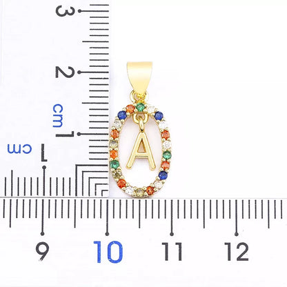 Collier pendentif alphabet A-Z en zircon à longue chaîne
