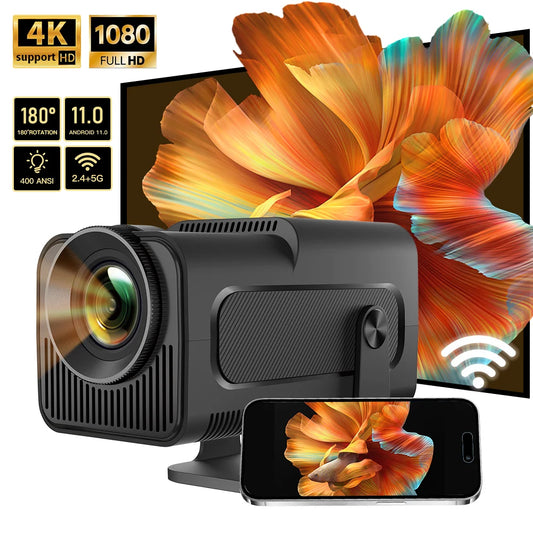 Projecteur 4K Android 11 1080P 400ANSI Double WiFi6