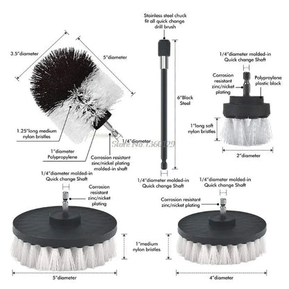 Ensemble de fixation de brosse à récurer électrique – Kit de nettoyage polyvalent