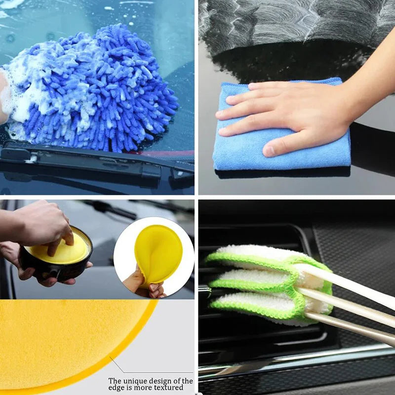 17-teiliges Auto-Detailing-Bürstenset - Reinigungswerkzeuge für Lüftungsschlitze/Felgen