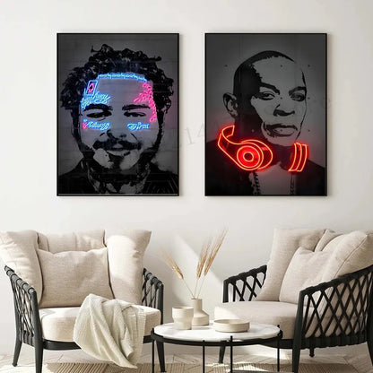Hip Hop Singers Abstract Wall Art Paintings