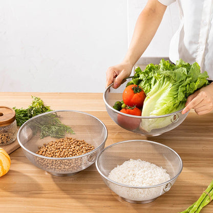 2-Piece Stainless Steel Strainer Colander Kitchen Set