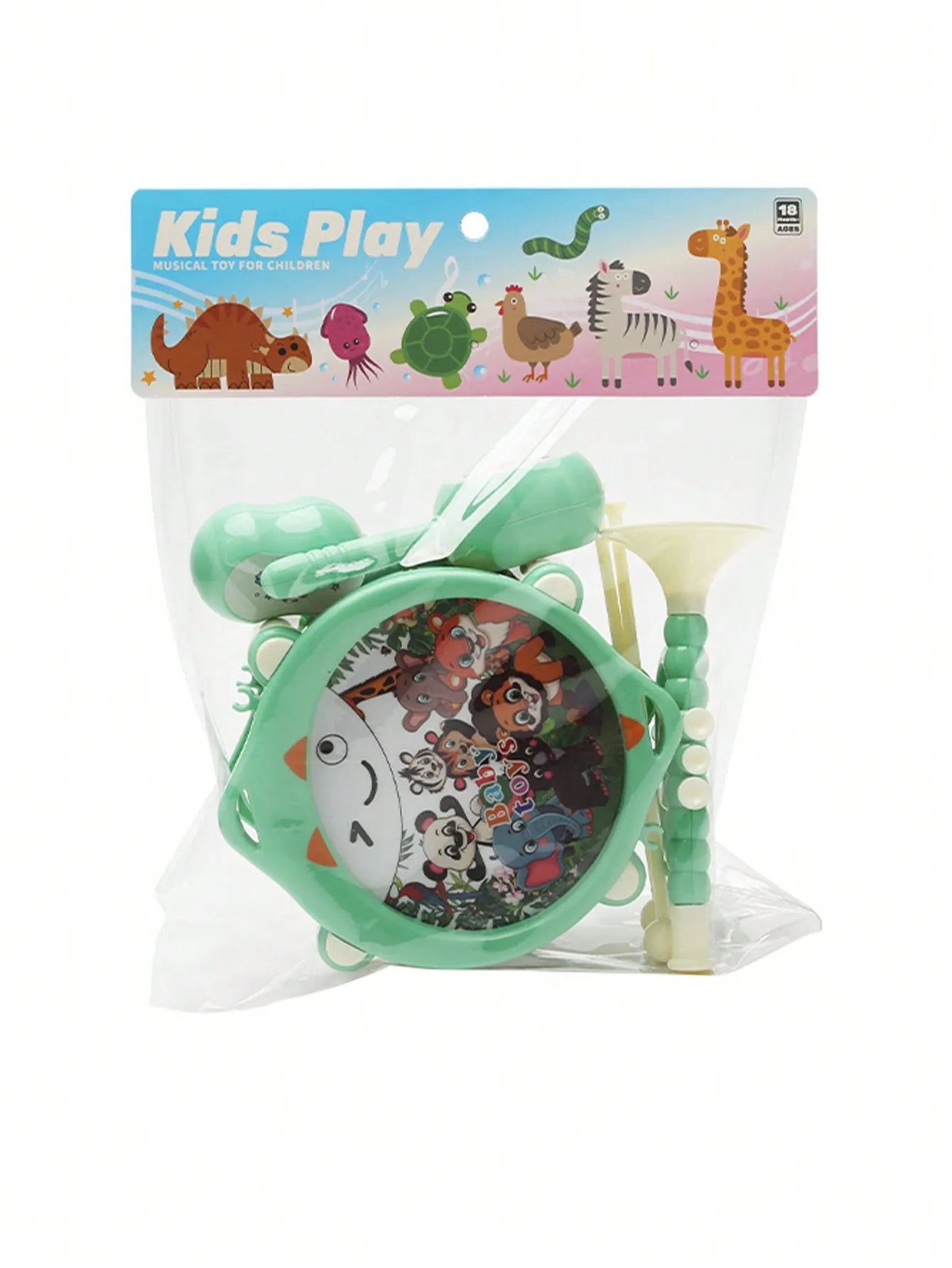 Un ensemble de jouets pour enfants, tambour et trompette