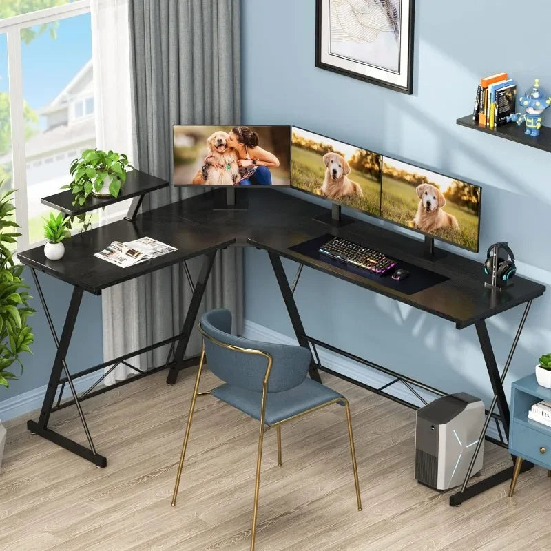 L-Shape Home Office Desk with Storage