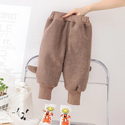 Neue Kinderhose aus Baumwolle mit Tierstickerei