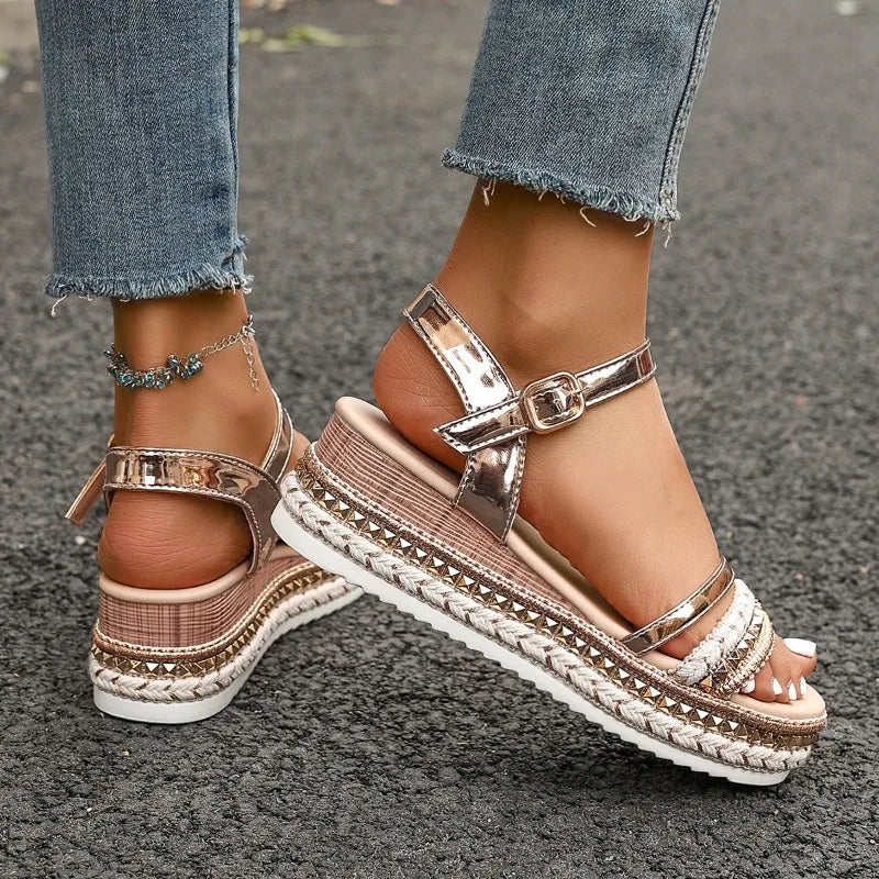 Women's Rivet Glam Ankle Strap Sandals
