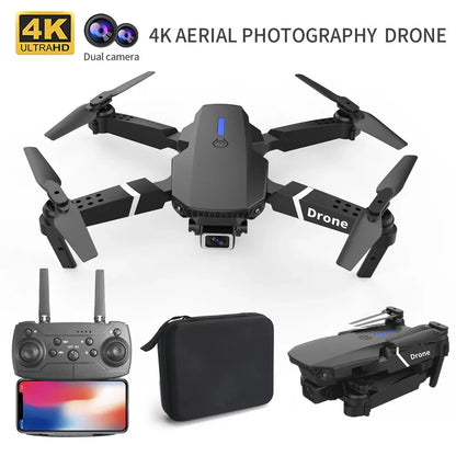 Drone RC pliable E88 – Caméra HD grand angle 4K 1080P WiFi FPV Hélicoptère quadrirotor à maintien en hauteur