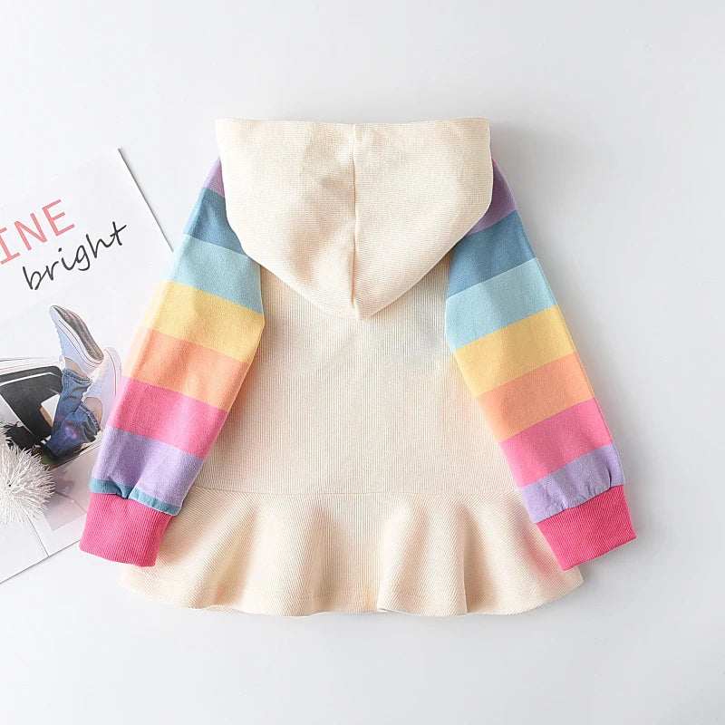 Rainbow Hooded Girl's Dress