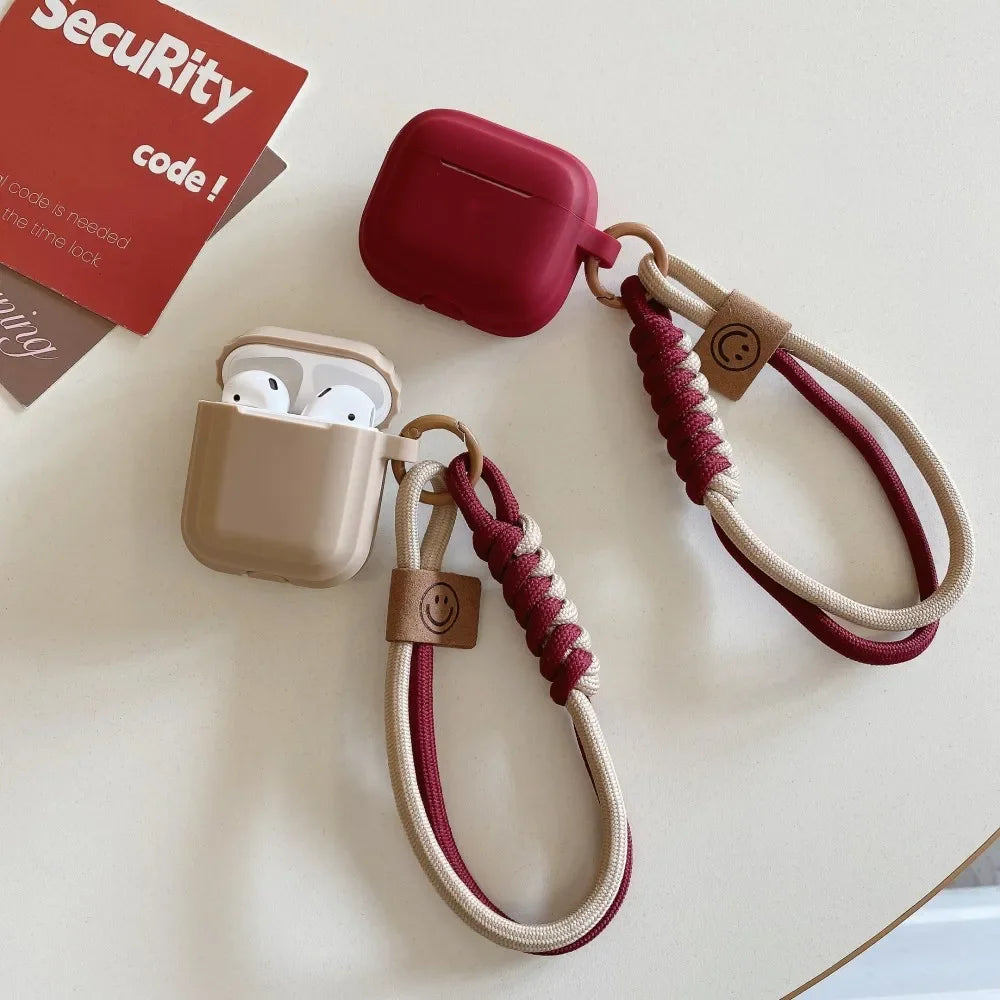 Soft Silicone Protective AirPods Case with Anti-lost Lanyard