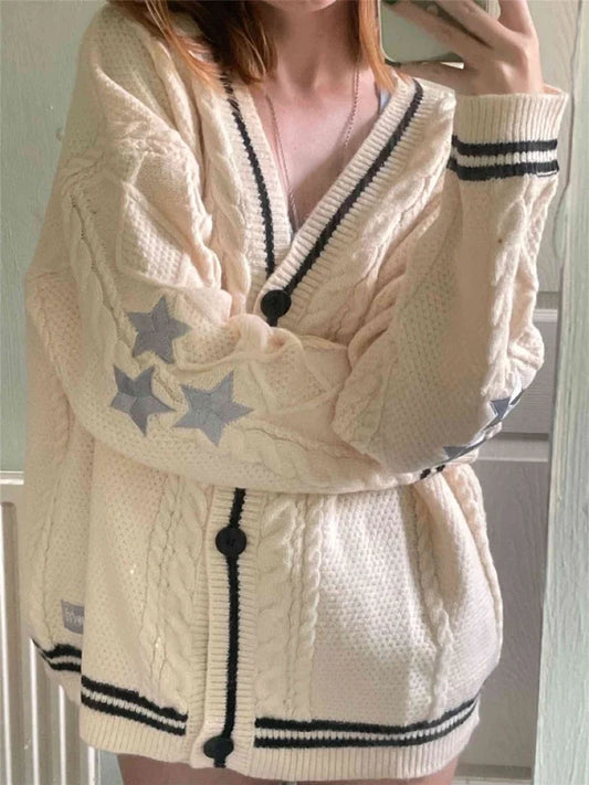 Y2K Star Print Cardigan