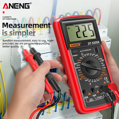 Multimètre numérique DT9205A - Testeur de transistor AC/DC, plage automatique