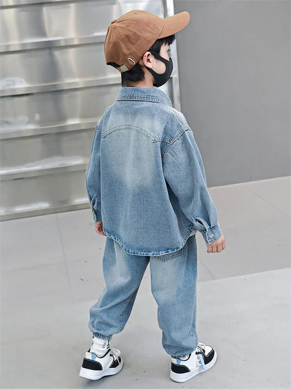 Boys Denim Jacket & Casual Outfit Set