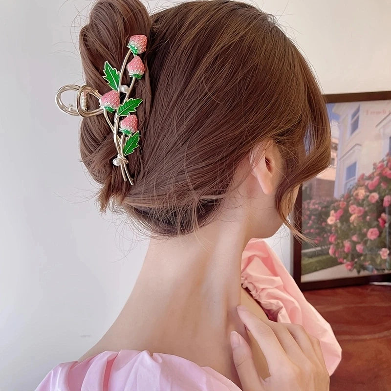 Koreanische Vintage Blumen Haarklammer