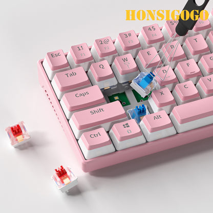 Cute 61-Key Pink Gaming Keyboard 🎮