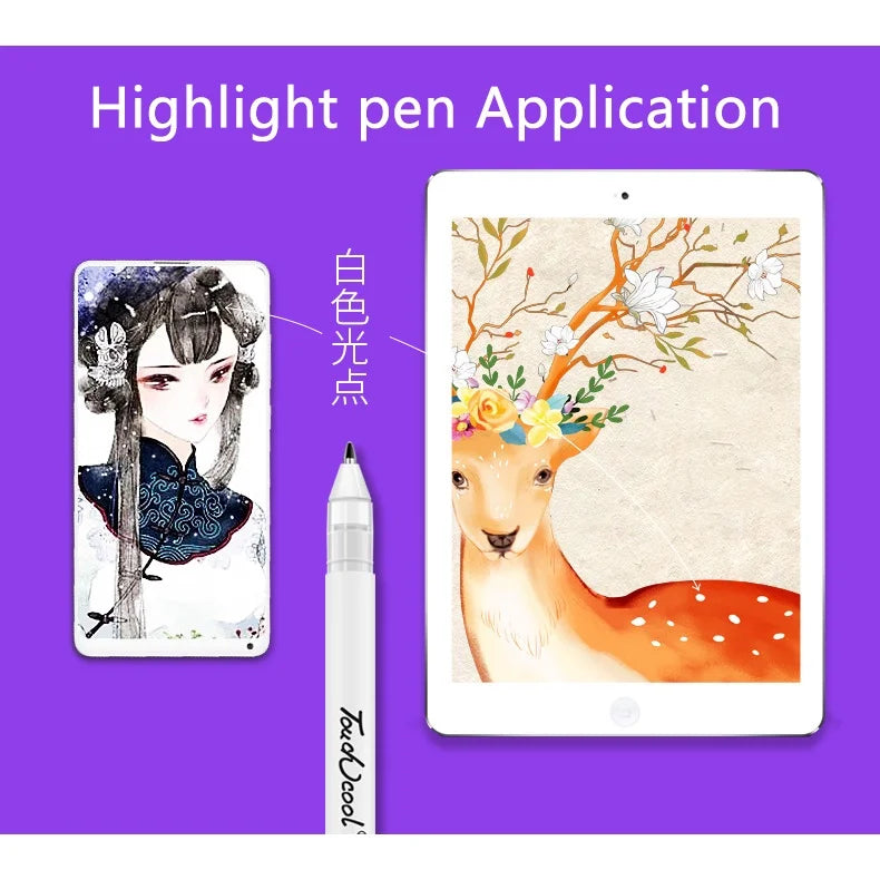 Ensemble de 5 stylos marqueurs manga blancs - Encre étanche 0,8 mm