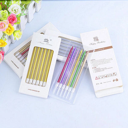 6PCS Creative Pencil Style Birthday Candles - Long Rod Cake