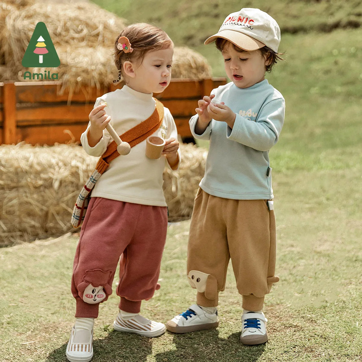 New Animal Embroidery Cotton Kids Pants