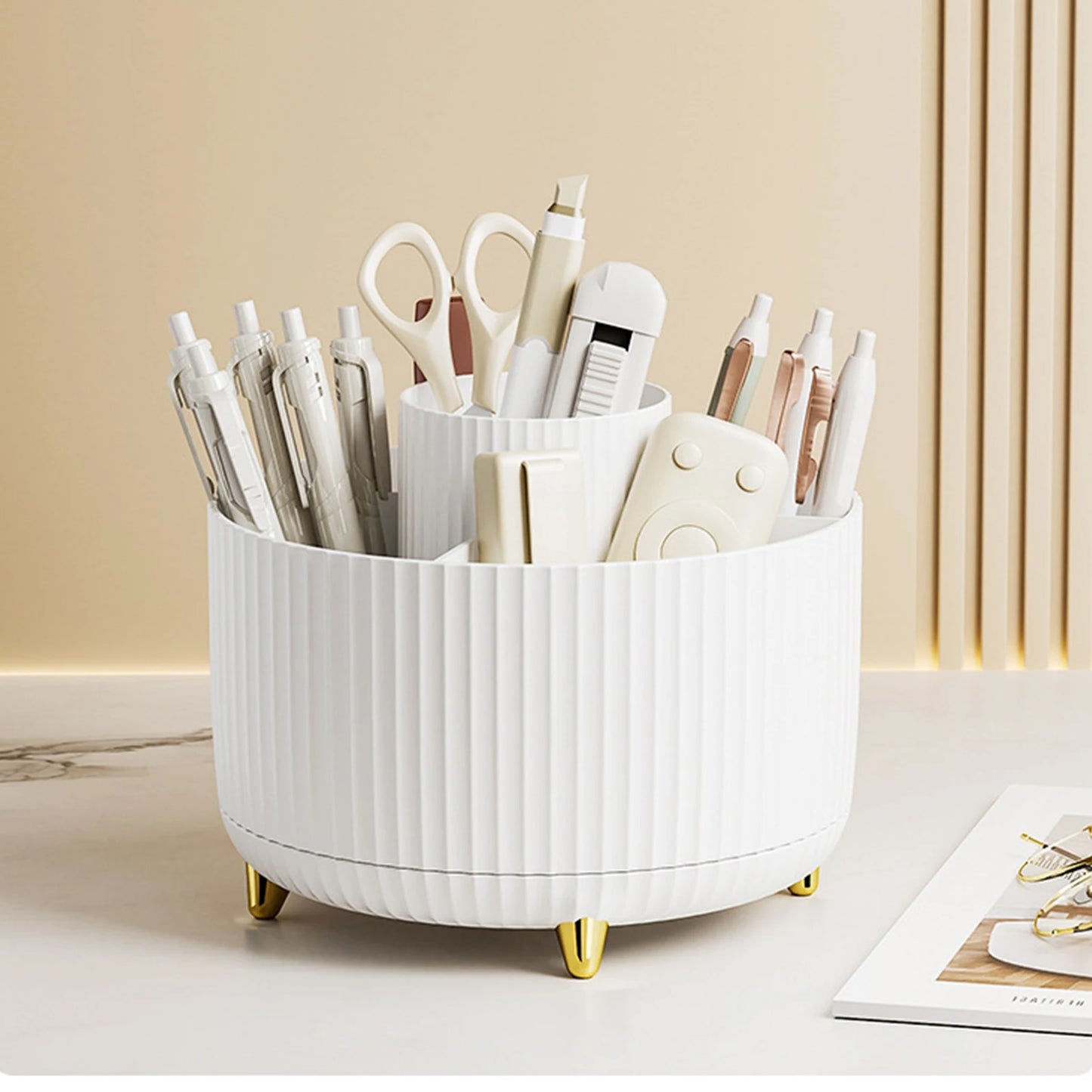 Rotating Cosmetic Brush Storage Box