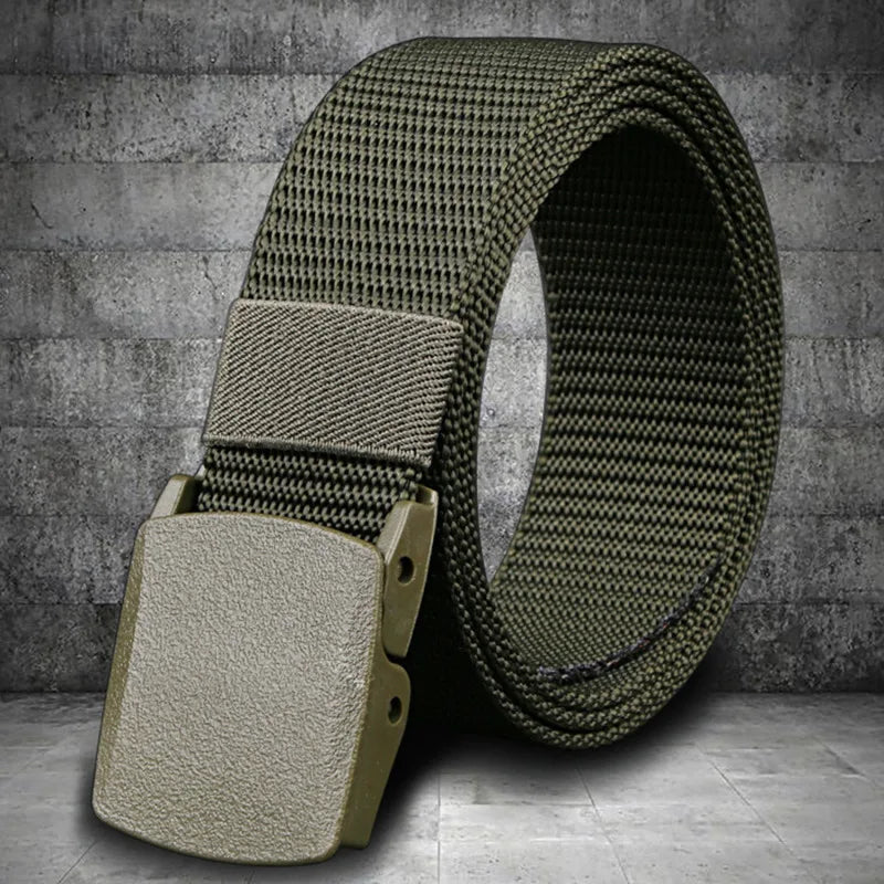 Men's Women Plain Color Nylon canvas outdoor training Belt