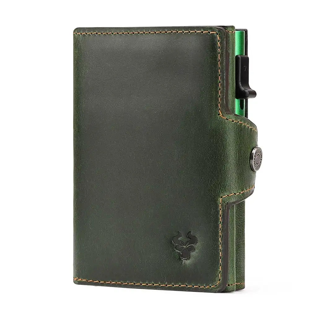 New Automatic Card Holder Genuine Leather Wallet