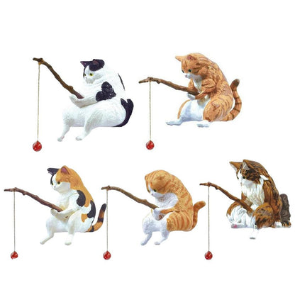 Cute Cat Fishing Figurine - Home Decor