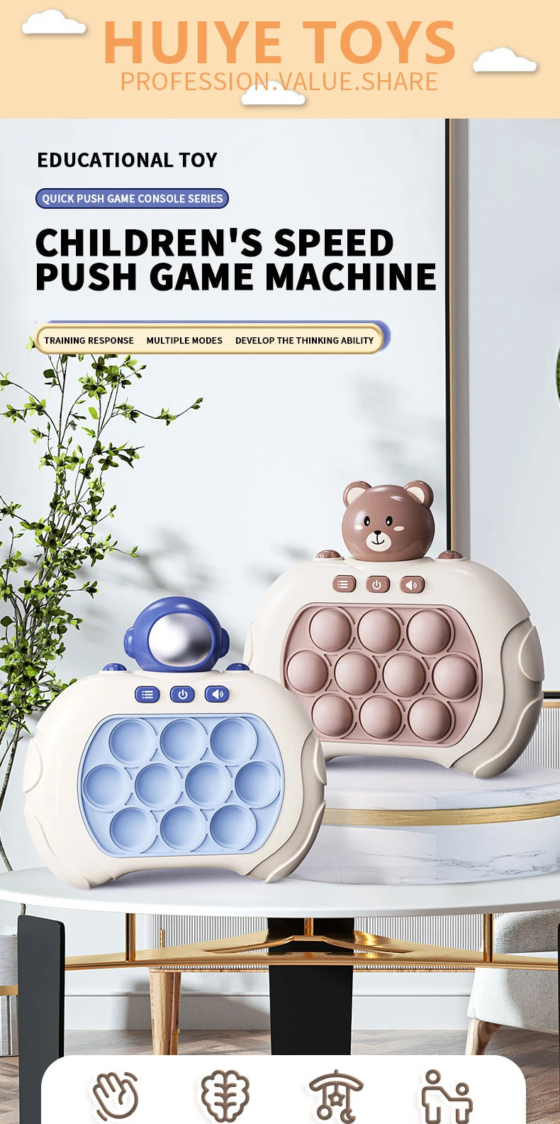Pop Quick Push Bubbles Game Machine Kids