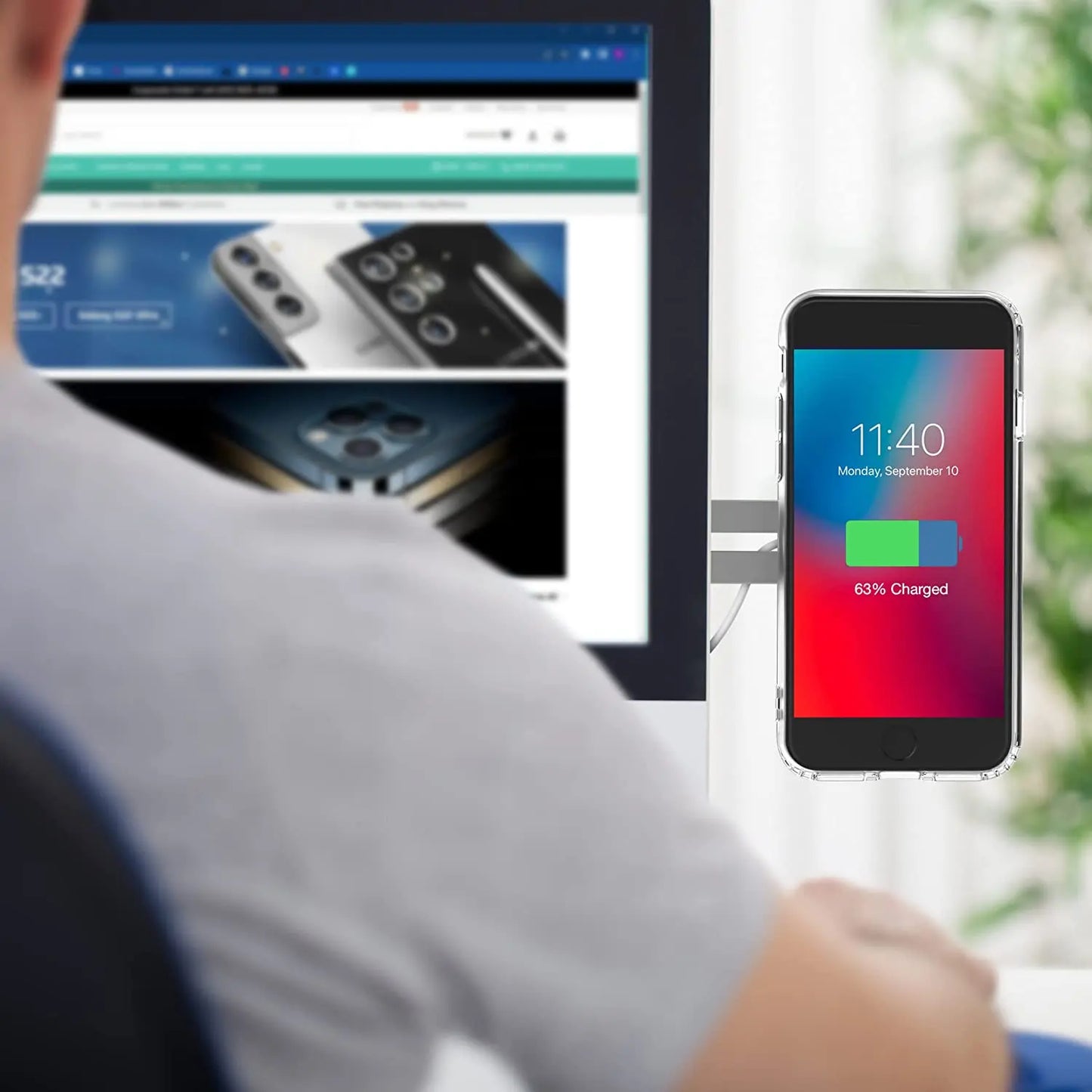 Magnetic Phone Laptop Side Mount Stand Holder