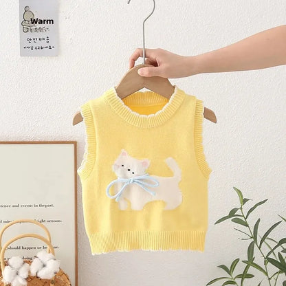 Kuscheliger Strickwestenpullover für Mädchen