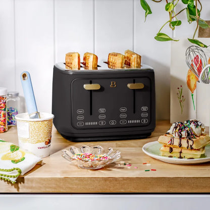 4-Slice Black Toaster - Home Kitchen Appliance