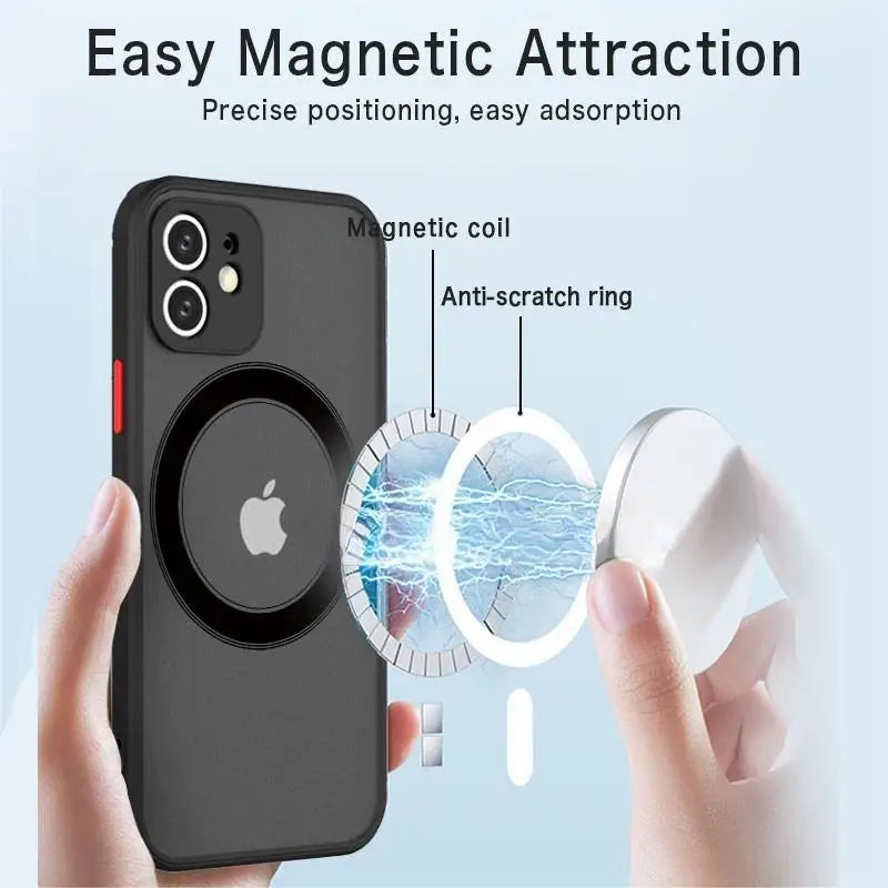 Magnetische Magsafe Matte Hülle für iPhone 15 13 14 12 11 Pro Max