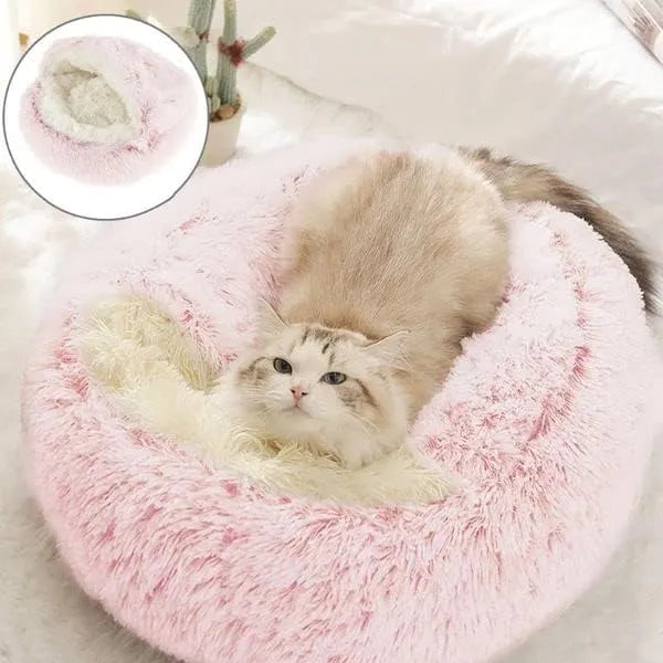 Soft Plush Pet Bed with Cover Round - Pet Mattress