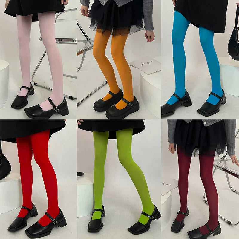 27-Color Velvet Large Elastic Tights  - Seamless Candy Pantyhose