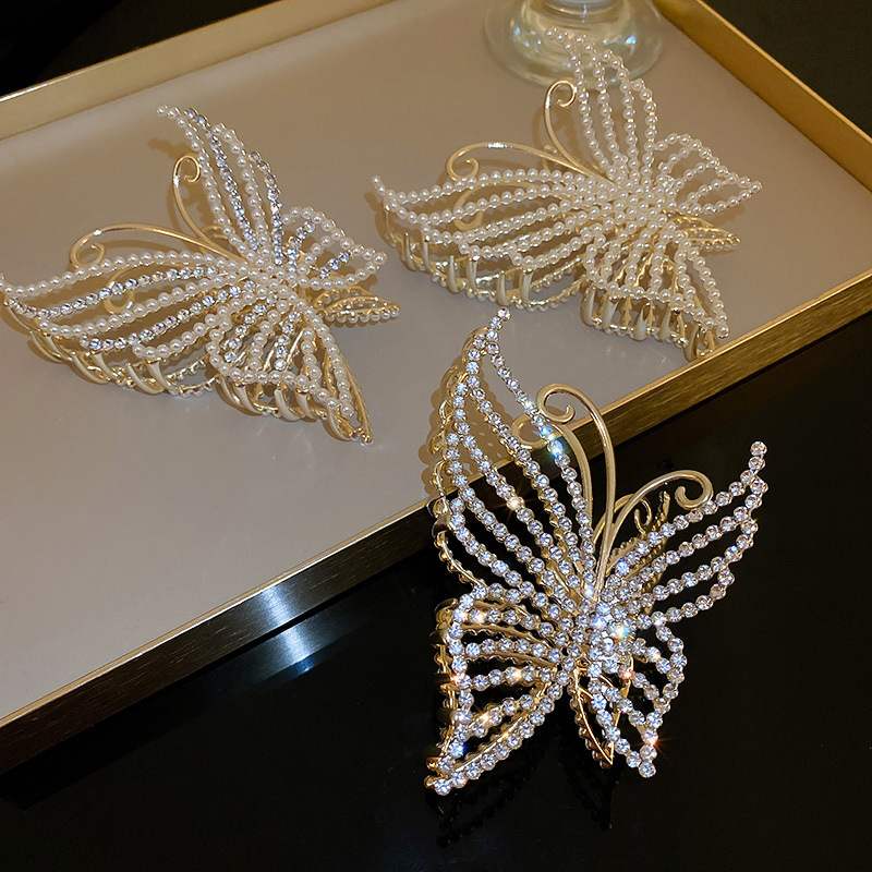 Elegant Rhinestone Butterfly Hair Claw Clip