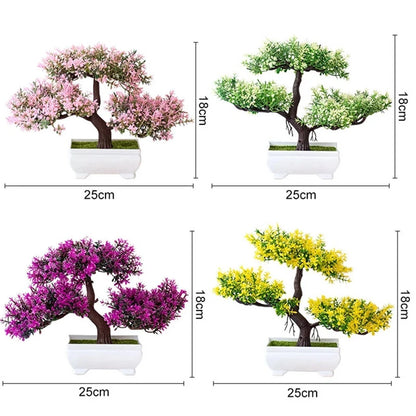 Künstliche Bonsai-Pflanze im Topf – kleiner Baumschmuck für Zuhause 