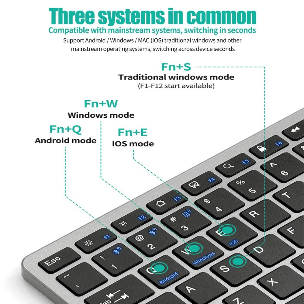 Mini Multimedia Bluetooth Keyboard for Various Devices