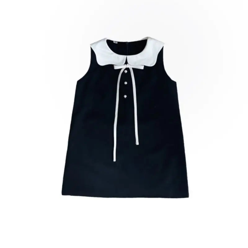Pure Cotton Children Girls' Black Dress