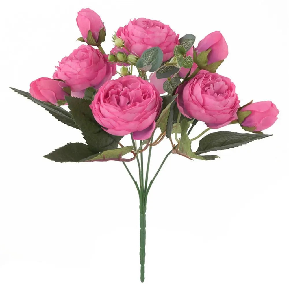 Fleurs artificielles de pivoine en soie – Fausses roses de 30 cm pour la décoration de la maison