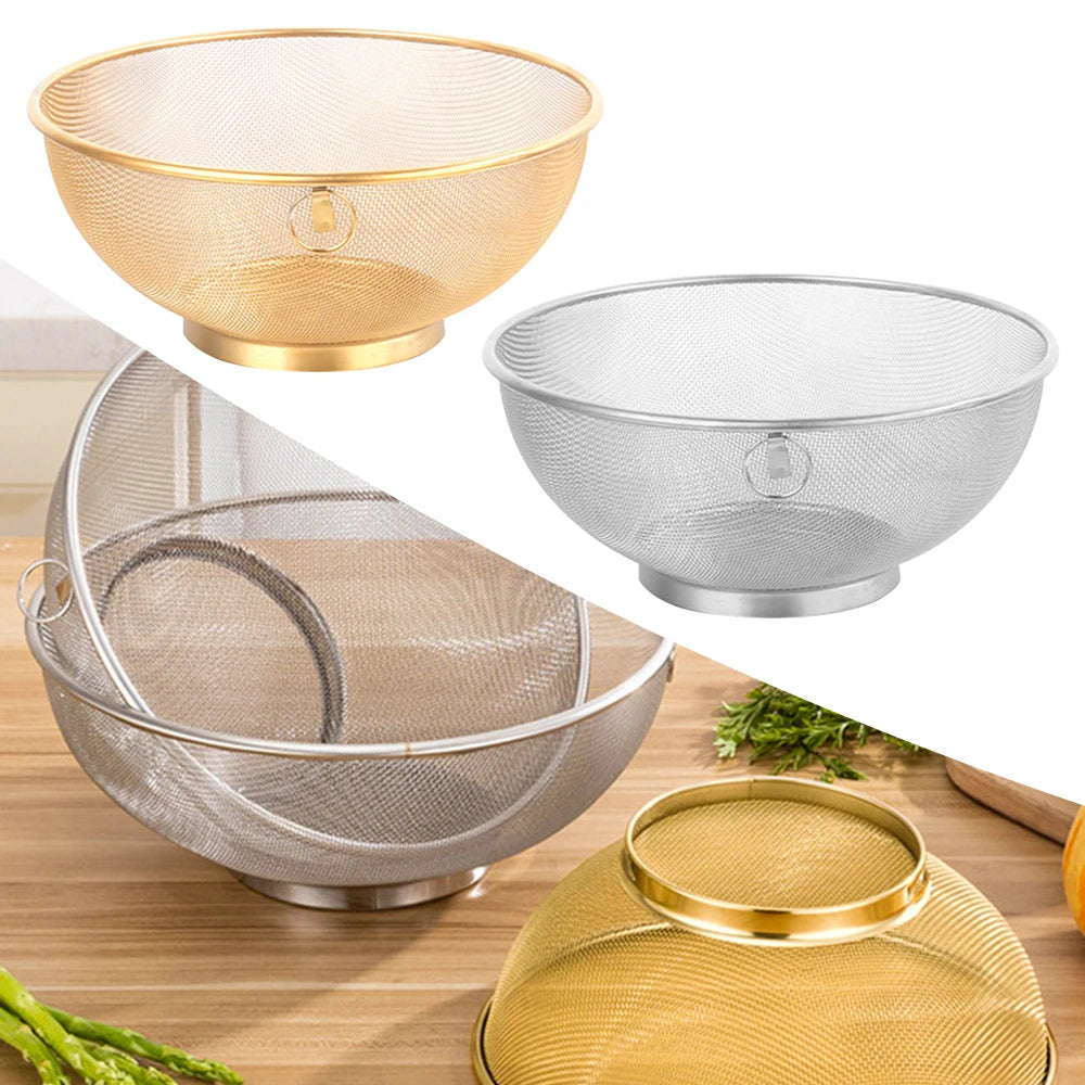2-Piece Stainless Steel Strainer Colander Kitchen Set