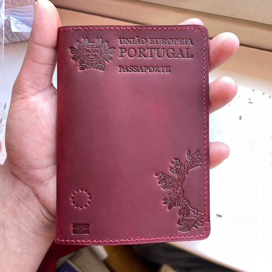 Portugal Retro Leather Passport Cover